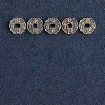 Buddha Stones 925 Sterling Silver Five Emperor Coins Red String Protection Luck Braided Bracelet Anklet