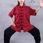 Buddha Stones 2Pcs Fall Winter Frog-Button Tai Chi Meditation Qigong Zen Practice Unisex Cotton Linen Clothing Set (Extra 30% Off | USE CODE: FS30)