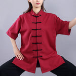 Buddha Stones 2Pcs Fall Winter Frog-Button Tai Chi Meditation Qigong Zen Practice Unisex Cotton Linen Clothing Set (Extra 30% Off | USE CODE: FS30)