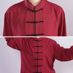 Buddha Stones 2Pcs Fall Winter Frog-Button Tai Chi Meditation Qigong Zen Practice Unisex Cotton Linen Clothing Set (Extra 30% Off | USE CODE: FS30)