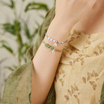 Buddha Stones 925 Sterling Silver Bamboo Leaves Hetian Jade Chalcedony Beads Blessing Braided Bracelet