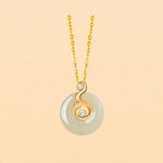 Buddha Stones Chinese Zodiac Hetian Jade 925 Sterling Silver Abundance Necklace Pendant