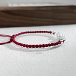 Buddha Stones 999 Sterling Silver Lotus Design Cat's Eye Bead Protection String Bracelet