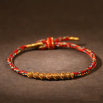 Buddha Stones Handmade Chinese Zodiac Natal Buddha Luck Strength Braided Rope Bracelet