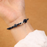 Buddha Stones Handmade 999 Sterling Silver Endless Knot Infinity Symbol Luck Rope Bracelet