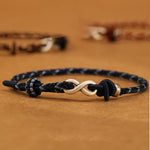 Buddha Stones Handmade 999 Sterling Silver Endless Knot Infinity Symbol Luck Rope Bracelet