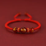 Buddha Stones Handmade Red Agate Chinese Zodiac Red String Braided Protection Bracelet