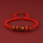 Buddha Stones Handmade Red Agate Chinese Zodiac Red String Braided Protection Bracelet