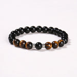 Buddha Stones 2Pcs Hematite Tiger Eye Blue Tiger Eye Powerful Bracelet Set