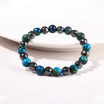 Buddha Stones 2Pcs Hematite Tiger Eye Blue Tiger Eye Powerful Bracelet Set