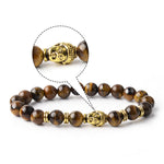 Buddha Stones Blue Green Red Tiger Eye Buddha Head Balance Bracelet