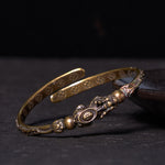 Buddha Stones Pi Xiu Carrying Coin Ingot Copper Brass Luck Wealth Bracelet Bangle