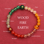 Buddha Stones Five Elements Various Agate Crystal Sun Stone Wisdom Bracelet