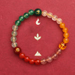 Buddha Stones Five Elements Various Agate Crystal Sun Stone Wisdom Bracelet