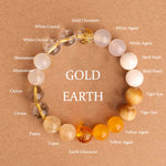 Buddha Stones Five Elements Various Agate Crystal Black Onyx Green Chalcedony Aquamarine Wisdom Bracelet