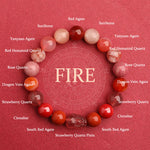 Buddha Stones Five Elements Various Agate Crystal Green Strawberry Quartz Moss Agate Green Phantom Luck Bracelet