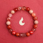 Buddha Stones Five Elements Various Agate Crystal Green Strawberry Quartz Moss Agate Green Phantom Luck Bracelet