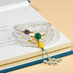 Buddha Stones 108 Mala Beads White Crystal Clarity Bracelet