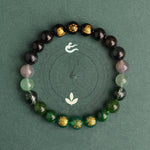 Buddha Stones Five Elements Various Agate Crystal South Red Agate Strawberry Quartz Sun Stone Citrine Luck Bracelet