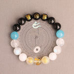 Buddha Stones Five Elements Various Agate Crystal South Red Agate Strawberry Quartz Sun Stone Citrine Luck Bracelet