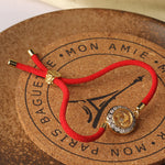Buddha Stones Copper Brass Feng Sheng Shui Qi Rotatable Windmill  Red String Faith Braided Bracelet