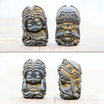 Buddha Stones Handmade Zakiram Iron Powder Rust Cast Resin Statue Zen Home Decoration
