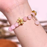 Buddha Stones Pink Crystal Citrine Flower Warmth Bracelet