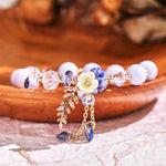 Buddha Stones Blue Crystal Amethyst Sun Stone Green Aventurine Healing Bracelet