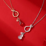Buddha Stones Red Agate Chalcedony 925 Sterling Silver Gourd Lucky Bag Confidence Necklace Pendant