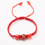 Buddha Stones Natural Red Agate Chinese Zodiac Red String Braided Protection Luck Bracelet
