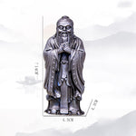 Buddha Stones Handmade Confucius Iron Powder Rust Cast Resin Statue Home Decoration