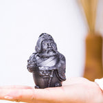 Buddha Stones Handmade Literary Military God of Wealth Iron Powder Rust Cast Resin Statue Home Decoration