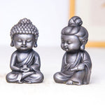 Buddha Stones Handmade Ksitigarbha Kwan Yin Guanyin Avalokitesvara Tathagata Iron Powder Rust Cast Resin Statue Home Decoration