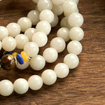 Buddha Stones 108 Mala Beads Natural Quartzite Wealth Luck Bracelet