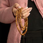 Buddha Stones 108 Mala Beads Lightning Strike Peach Wood Hand Polishing Protection Bracelet