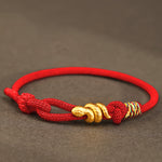 Buddha Stones 999 Gold Year of the Snake Design Handmade Luck Protection Rope Braided Bracelet (Extra 30% Off | USE CODE: FS30)