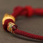 Buddha Stones 999 Gold Year of the Snake Design Handmade Luck Protection Rope Braided Bracelet (Extra 30% Off | USE CODE: FS30)