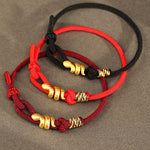 Buddha Stones 999 Gold Year of the Snake Design Handmade Luck Protection Rope Braided Bracelet (Extra 30% Off | USE CODE: FS30)