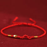 Buddha Stones 999 Gold Year of the Snake Mini Gold Bead Handmade Luck Protection Braided Bracelet (Extra 30% Off | USE CODE: FS30)