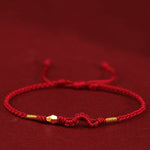 Buddha Stones 999 Gold Year of the Snake Mini Gold Bead Handmade Luck Protection Braided Bracelet (Extra 30% Off | USE CODE: FS30)