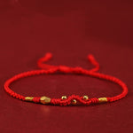 Buddha Stones 999 Gold Year of the Snake Mini Gold Bead Handmade Luck Protection Braided Bracelet (Extra 30% Off | USE CODE: FS30)