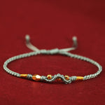 Buddha Stones 999 Gold Year of the Snake Mini Gold Bead Handmade Luck Protection Braided Bracelet (Extra 30% Off | USE CODE: FS30)