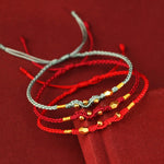 Buddha Stones 999 Gold Year of the Snake Mini Gold Bead Handmade Luck Protection Braided Bracelet (Extra 30% Off | USE CODE: FS30)