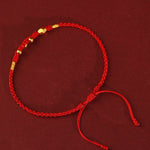 Buddha Stones 999 Gold Year of the Snake Mini Gold Bead Handmade Luck Protection Braided Bracelet (Extra 30% Off | USE CODE: FS30)