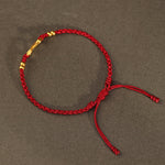 Buddha Stones 999 Gold Year of the Snake Eternal Endless Knot Infinity Handmade Luck Bracelet