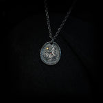 Buddha Stones 999 Sterling Silver 24k Gold Crane Auspicious Clouds Balance Necklace Pendant