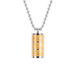 Buddha Stones Tibetan Om Mani Padme Hum Lotus Pattern Prayer Wheel Titanium Steel Peace Necklace Pendant