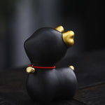 Buddha Stones Mini Deer Tea Pet Ceramic Home Desk Figurine Decoration