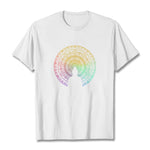 Buddha Stones Colorful Gradient Mandala Buddha Cotton Tee T-shirt