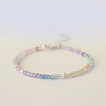 Buddha Stones 2.5mm Fluorite Ultra-thin Beads 14k Gold Plated Copper Heart Power Bracelet